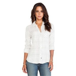 HUNTER BUTTON DOWN IN WHITE & BLACK GRID S